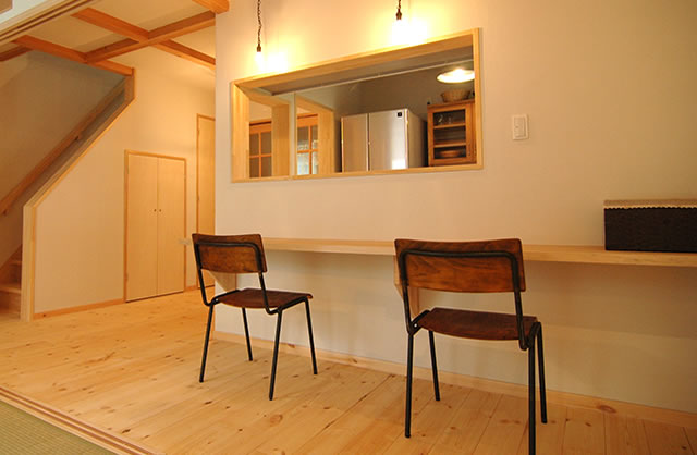 京都市の注文住宅木の家事例：カフェのような居心地のよい木の家［京都市］